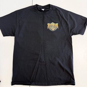 Sturgis 75th Anniversary Men’s Black Graphic T-Shirt Size L Motorcycle Rally Tee